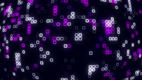 Digital purple white cube pattern grid Dancing round cube purple color neon.. Vídeos de archivo 225667577
