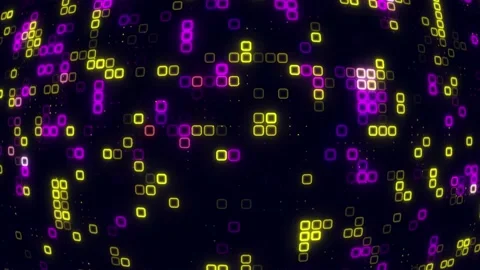 Digital purple yellow cube pattern grid Dancing round cube purple color neo.. Vídeos de archivo 225667716