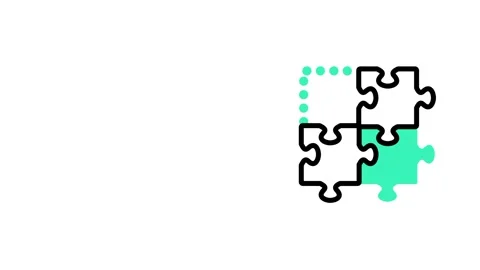 Digital Puzzle Connection Stock Footage 336063472