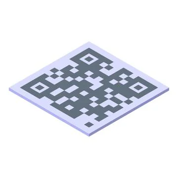 Digital qr code icon, isometric style Stock Illustration