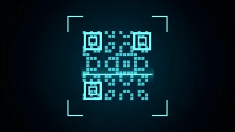 Digital QR code scanning animation video background Stock-Footage 347039518