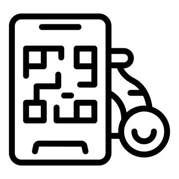 Digital qr code on smartphone icon Stock Illustration