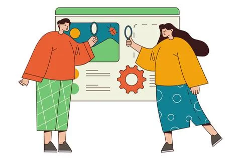 Digital Quality Assurance and Software Testing Illustration イラスト素材