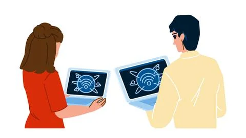 Digital quantum internet vector Stock Illustration