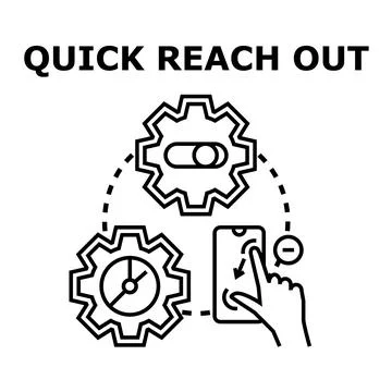 Digital quick reach out connecting gears with smartphone Stockillustratie