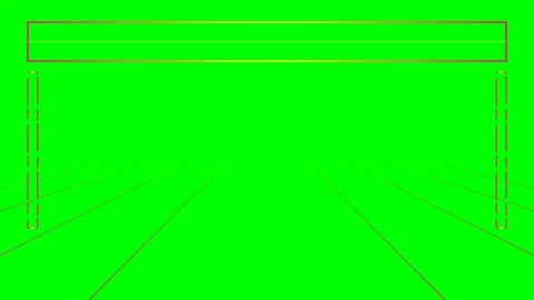 A digital race finish line structure isolated against a bright green screen Stock Footage 340900302