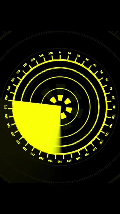 Digital radar display in yellow and black Stock Footage 337461647
