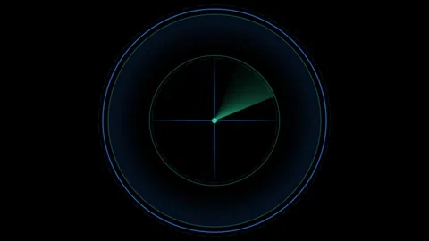 Digital Radar Interface with Circular Grid and Pulsating Waves 스톡 동영상 341917991