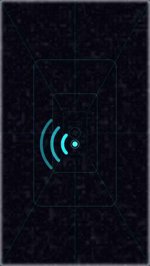Digital radar interface showing sonar scan, frequency signal, targeting sco.. Stock Footage 348332201