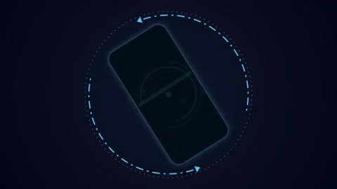 Digital Radar Interface on a Smartphone Screen with Real Time Object Detect.. Stock Footage 347276782