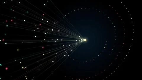 Digital Radar Node and Concentric Sonar Wave Motion Graphic Stock Footage 343803486