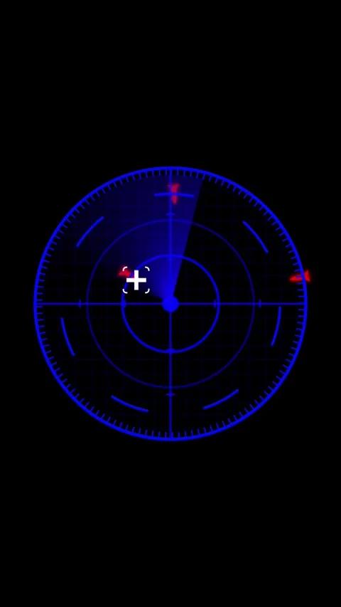 Digital radar scan loop. Vertical video abstract HUD design for security an.. Stock Footage 341614376