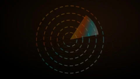Digital Radar Scanner Animation with Rotating Sweep 스톡 동영상 336704012