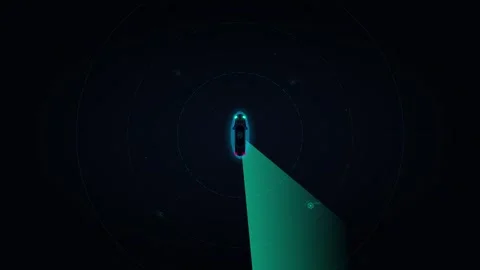 Digital radar scanner interface with rotating green beam and hud for tech p.. Stock Footage 337566703
