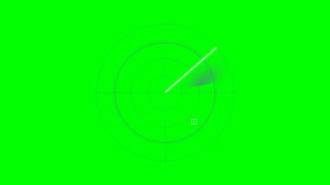 Digital radar screen display with a rotating scanning arm on green background Stock Footage 341823536