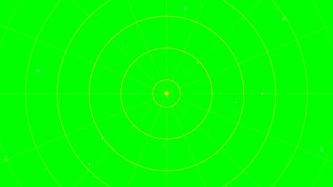 A digital radar screen interface with concentric circles on green background Stock Footage 340266209