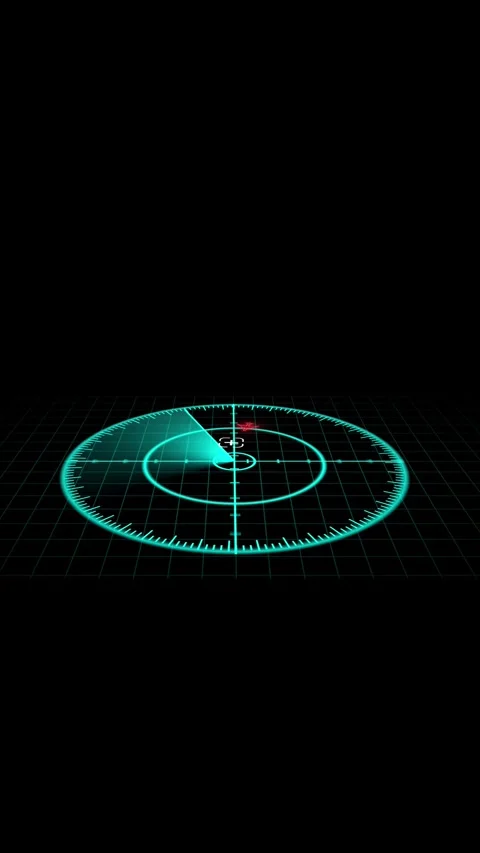 Digital radar screen motion. Vertical video futuristic tech graphic loop. T.. Stock Footage 341614214