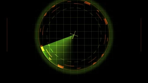 Digital Radar Screen Scanning Interface Animation. Stock Footage 340525422