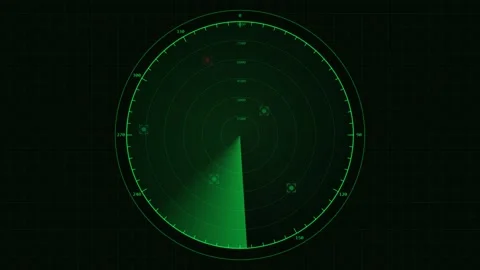 Digital radar screen scanning interface with target tracking animation for .. Stock Footage 345841444