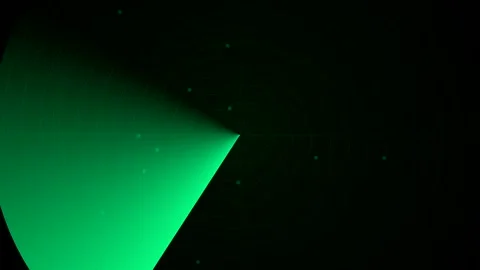 Digital radar screen sweeping in dark tech interface Stock Footage 346234539