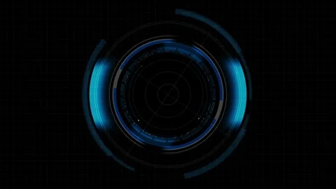 Digital Radar Sweep Target Tracking Technology Display Stock Footage 341365928