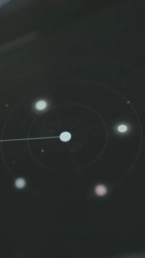 Digital radar system visualizing distances to nearby locations Video stock 332495985