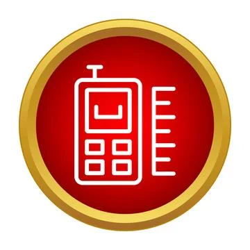 Digital radiation detector device measuring radioactivity level icon Stock Illustration