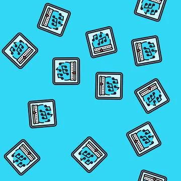 Digital radio auto tainment vector seamless pattern Stock Illustration
