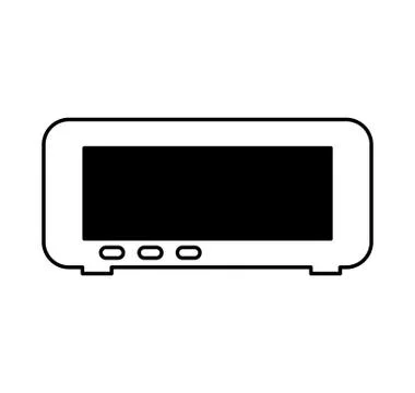 Digital radio clock icon Stock Illustration