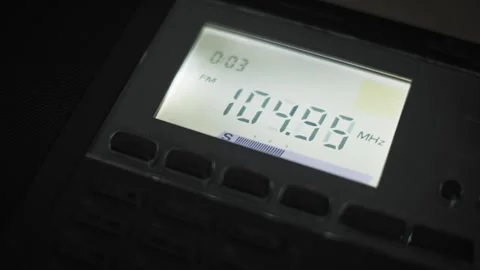 Digital Radio Display Scanning Down FM Frequencies Stock-Footage 324534111