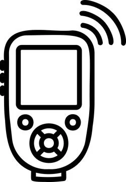 Digital Radio Flash Trigger Line Icon Stock Illustration