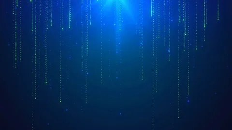 Digital rain. Abstract technologic background with moving down particles. HD Stock Footage