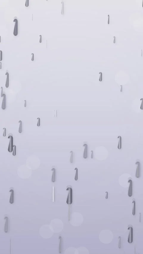Digital Rain of Binary Code Numbers Falling on a Soft Blue Gradient Backgroun Видео 347695789