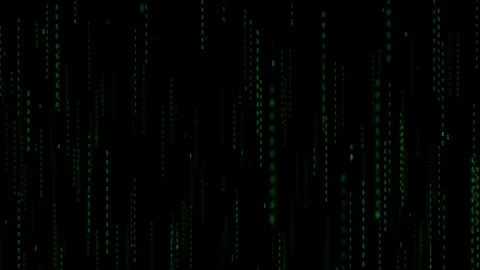 Digital rain of bright green, changing numbers on a dark Abstract technology Stock Footage 318630413