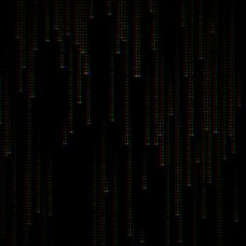 Digital rain code background with falling numbers and letters Ilustração Stock
