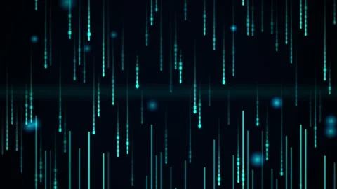 Digital rain code effect background, abstract blue glowing lines and data s.. Stock Footage 346004203