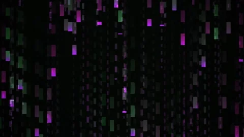 Digital rain of colorful code symbols. Stock Footage 334334710
