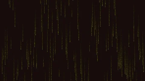 Digital rain fills the screen with binary symbols and bright dots in a dark.. Video stock 324649267