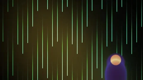 Digital rain with glowing lines on dark background. Stock Footage 336228471