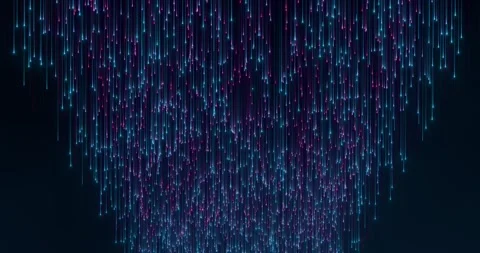 Digital Rain Loop Vertical Particle Stream in Blue and Pink Stock Footage 317170845