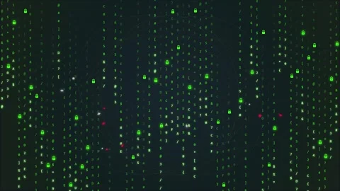 Digital Rain Matrix Code Falling Green Numbers Abstract Technology Background Stock Footage 348412763