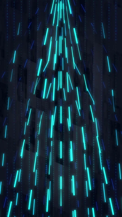 Digital rain motion graphic falling data stream cyberspace animation Stock Footage 346642915