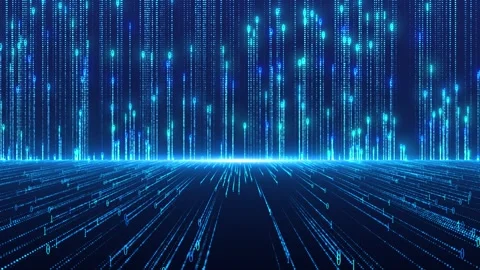 Digital rain space shuttle technology background Stock Footage 301530964
