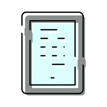 Digital reader showing abstract text lines on screen Stock Illustration