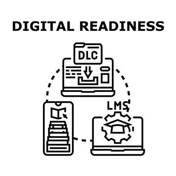 Digital readiness concept developing online learning ecosystem Stock Illustration