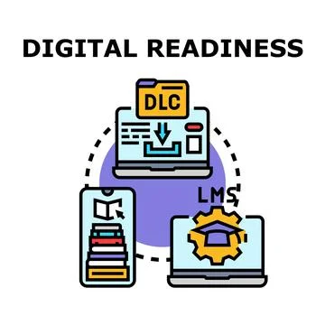 Digital readiness concept developing online learning ecosystem イラスト素材