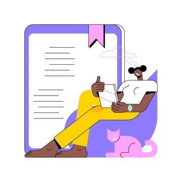 Digital reading abstract concept vector illustration. Stock Illustration