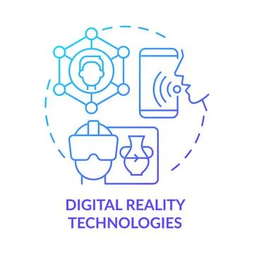 Digital reality technologies blue gradient concept icon Illustrazione stock