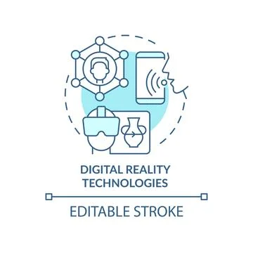 Digital reality technologies turquoise concept icon Stock Illustration