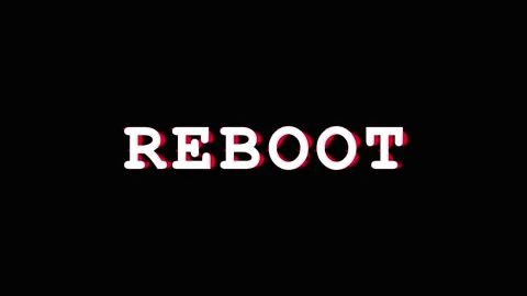 Digital Reboot concept with repeating text on black background during techn.. Stock Footage 344037028